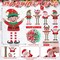 24 Sets Christmas Sign Craft Kits for Kids Winter Crafts with Beads Santa Claus Reindeer Elf Wood Ornament Christmas DIY Craft Art Kit for Holiday Party Favors Classroom Activities Decor